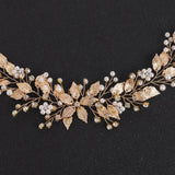 Rose Flower Wedding Headband Pearl Rhinestone Hair Accessory