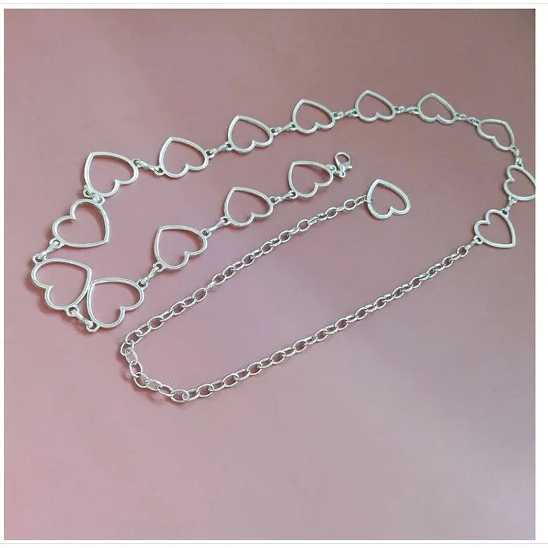 Heart Shape Metal Body Belly Chain Belt for Dress Jewellery