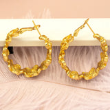 Rose Flower Pattern Hoop Earrings for Women