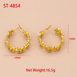 Rose Flower Pattern Hoop Earrings for Women