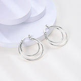 925 Silver Moon Star Hoop Earrings for Party Anniversary Gift