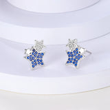 925 Silver Moon Star Hoop Earrings for Party Anniversary Gift