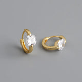 925 Silver Hoop Earrings Multi-color Zircon Charm Small Round Fine Jewelry