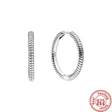 925 Sterling Silver Love Globe Hoop Earrings DIY Sparkling Jewelry