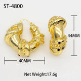 24K Plated Women Hoop Earrings Copper For Daily Wear