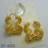 Copper Twist Letter Pattern Clip Earrings