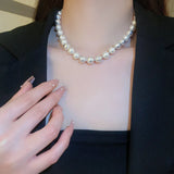 Women Pearl Necklace Advanced Sense Versatile Beaded Pendant Necklace