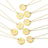 Women Initial Charm Gold Necklace Stainless Steel 26 English Initials Necklace
