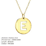 Women Initial Charm Gold Necklace Stainless Steel 26 English Initials Necklace