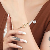Retro Roman Numeral Pointer Bracelet Silver 925 for Women