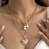 Irregular Pearls Pendant Multilayer Punk Necklaces