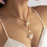 Irregular Pearls Pendant Multilayer Punk Necklaces