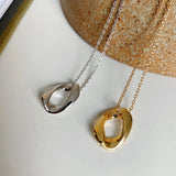 925 Silver Geometric Necklace Twisted Circle Pendant Dainty Boho Jewelry