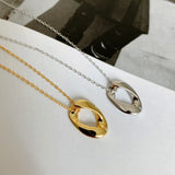 925 Silver Geometric Necklace Twisted Circle Pendant Dainty Boho Jewelry