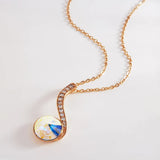 Women Crystal Necklace Round Pendant Neck Jewelry Christmas