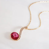 Women Crystal Necklace Round Pendant Neck Jewelry Christmas