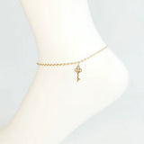 Stainless Steel Silver Key Anklet Bracelet For Women