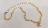 Pink Pearl Oval Pendant Necklace 8mm - Natural Freshwater Pearl