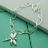 925 Silver Dragonfly Charm Bracelet Gift