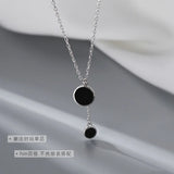 S925 Sterling Silver Women's Round Plate Necklace