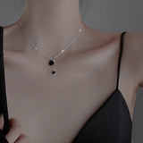 S925 Sterling Silver Women's Round Plate Necklace