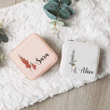 Birth Flower Jewelry Box Travel Case