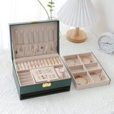 Jewelry Box Organizer Large PU Leather Two Layers Display Holder