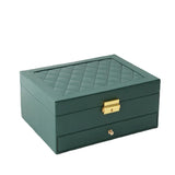 Jewelry Box Organizer Large PU Leather Two Layers Display Holder