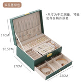 Jewelry Box Organizer Large PU Leather Two Layers Display Holder