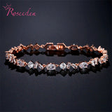Women Jewelry CZ Charms Roman Bangles Royal Queen Bracelet