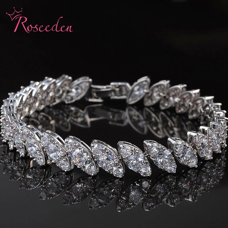 Royal Queen Bracelet CZ Charms Roman Bangles