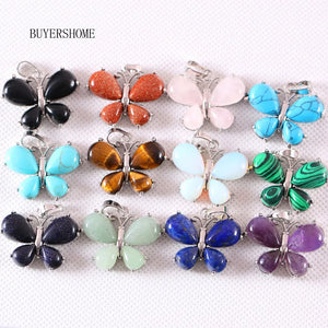 Green Aventurine Malachite Butterfly Pendant for Necklace
