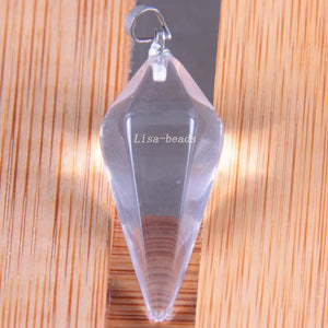 Crystal Quartz Pendant Hexagonal Column Bead for Necklace