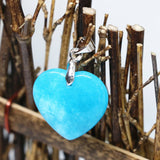 Heart Jades Pendant Chalcedony Stone for DIY Necklace 2pcs