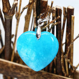 Heart Jades Pendant Chalcedony Stone for DIY Necklace 2pcs