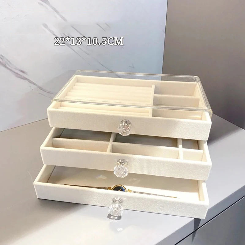 3-Layer Acrylic Jewelry Organizer Box Large Capacity for Women, Stray Kids