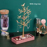 Metal Jewelry Rack Tree-shaped Stand Modern Girls Storage Tray