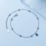925 Silver Stars Ankle Bracelet Foot Chain Rose Female Accessories