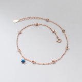 925 Silver Stars Ankle Bracelet Foot Chain Rose Female Accessories