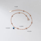 925 Silver Stars Ankle Bracelet Foot Chain Rose Female Accessories
