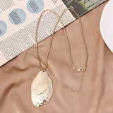 Geometric Statement Necklace Long Sweater Chain Collar Jewelry