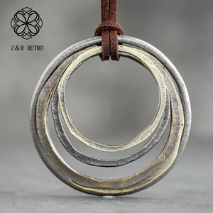 Vintage Pendant Necklace Geometric Clothes Accessories Jewelry Rope