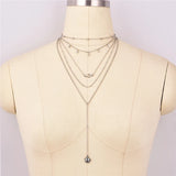 Silver Plated Layer Necklace Set Charm Bar Statement Necklace for Women
