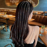Rhinestone Tassel Headband Glitter Hair Hoop Headpiece