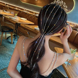 Rhinestone Tassel Headband Glitter Hair Hoop Headpiece