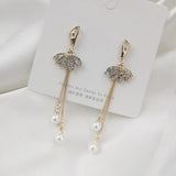 Butterfly Tassel Earrings Rhinestone Geometric Hanging Jewelry