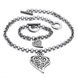 Women Love Heart Necklace Eternal Love Pendant Stainless Steel Chain