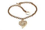 Women Love Heart Necklace Eternal Love Pendant Stainless Steel Chain