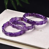 Amethyst Bamboo Knot Bracelet, Women's Wrist Bangles
