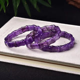 Amethyst Bamboo Knot Bracelet, Women's Wrist Bangles